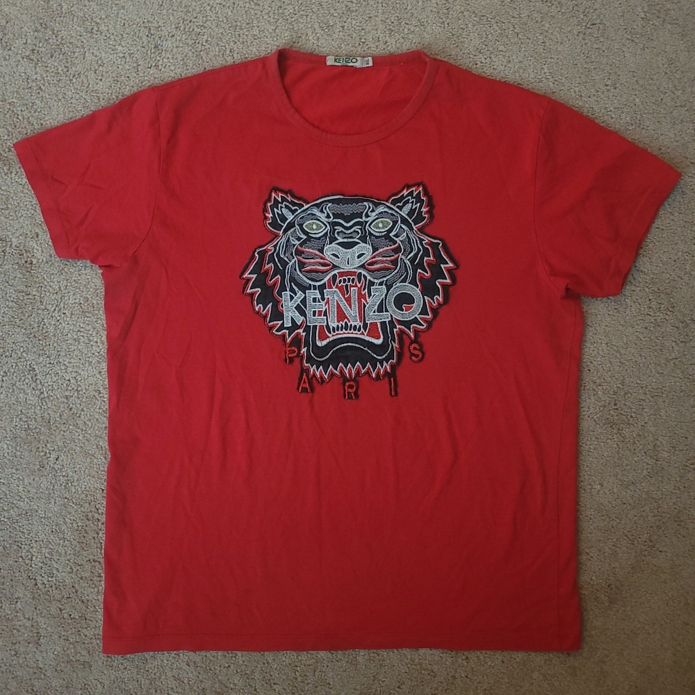 Kenzo Red Tiger Graphic Mens Tee Sz XXL